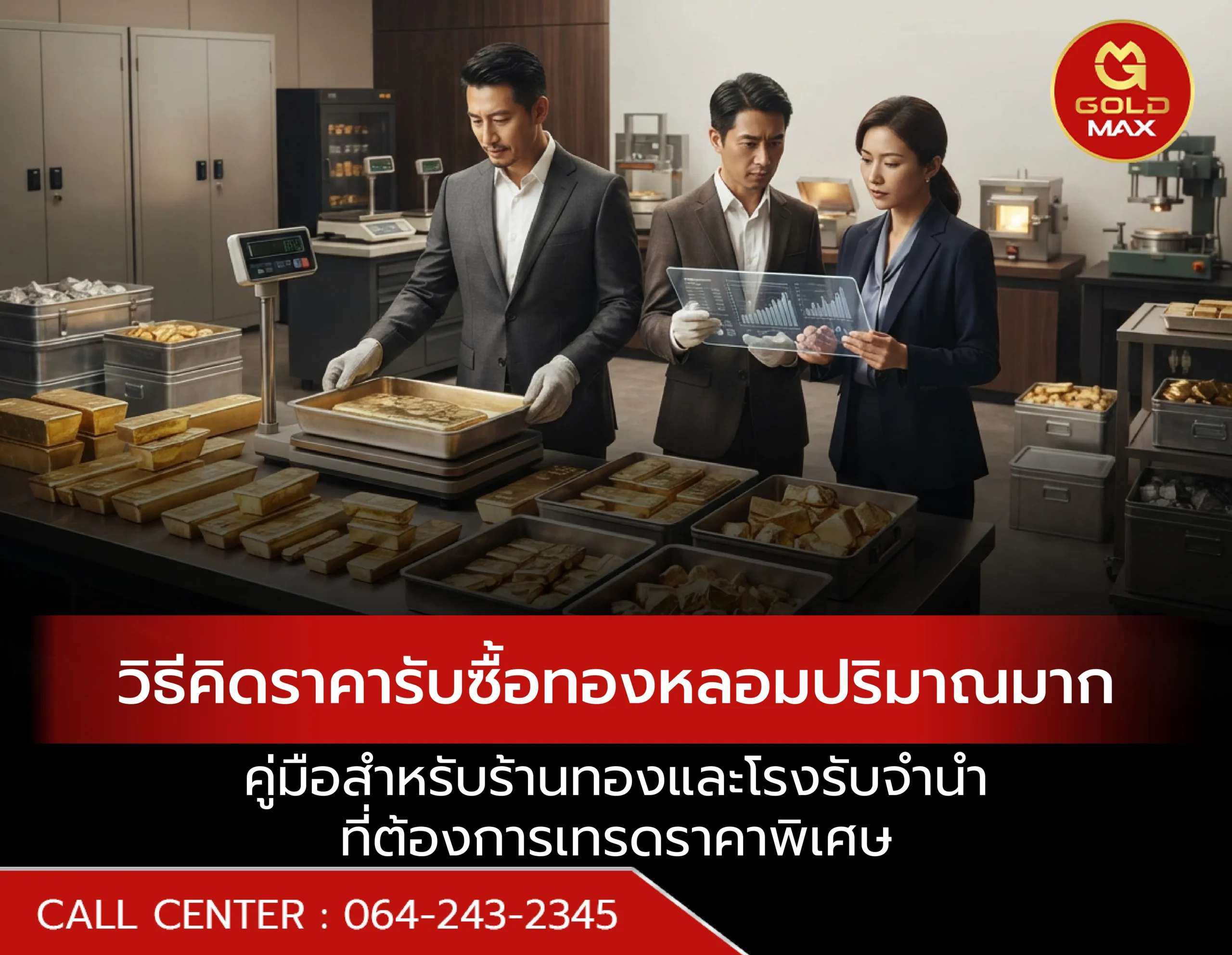 วิธีคิดราคารับซื้อทองหลอมปริมาณมาก เรทพิเศษสำหรับร้านทอง-โรงรับจำนำ